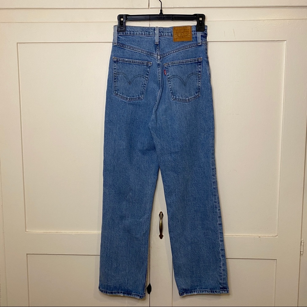 Levi's Ribcage Straight High Rise Light Wash Haters Gonna Hate Jeans 26 - Picture 9 of 10